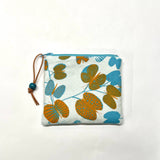 Mod Moths Blue Padded Zipper Pouch / Coin Purse / Gadget / Cosmetic Bag
