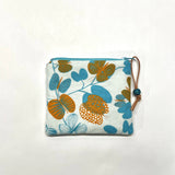 Mod Moths Blue Padded Zipper Pouch / Coin Purse / Gadget / Cosmetic Bag
