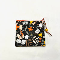 Paper Cut Florals Padded Zipper Pouch / Coin Purse / Gadget / Cosmetic Bag
