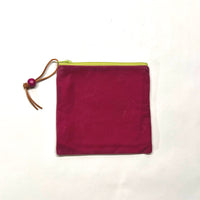 Orchid Waxed Canvas Padded Zipper Pouch / Coin Purse / Gadget / Cosmetic Bag