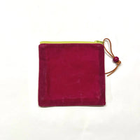 Orchid Waxed Canvas Padded Zipper Pouch / Coin Purse / Gadget / Cosmetic Bag