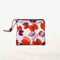 Mod Moths Plum Padded Zipper Pouch / Coin Purse / Gadget / Cosmetic Bag