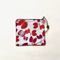 Mod Moths Plum Padded Zipper Pouch / Coin Purse / Gadget / Cosmetic Bag