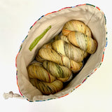 Feather Dance Medium Drawstring Knitting Project Craft Bag