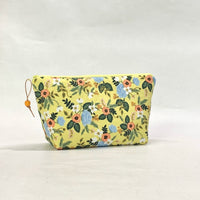Rifle Paper Co Birch Yellow Small Zipper Pouch Gadget Case Cosmetics Project Bag