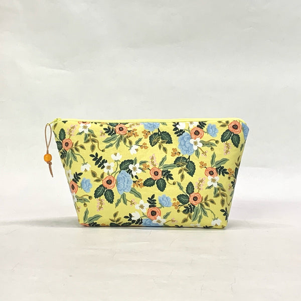 Rifle Paper Co Birch Yellow Small Zipper Pouch Gadget Case Cosmetics Project Bag