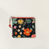 Strawberry Fields Black Padded Zipper Pouch / Coin Purse / Gadget / Cosmetic Bag