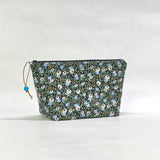 Rosa Black Small Zipper Pouch Gadget Case Cosmetics Project Bag