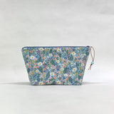Wildflowers Blue Small Zipper Pouch Gadget Case Cosmetics Project Bag